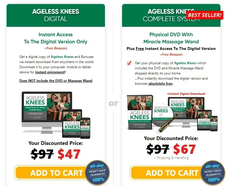 ageless knees price